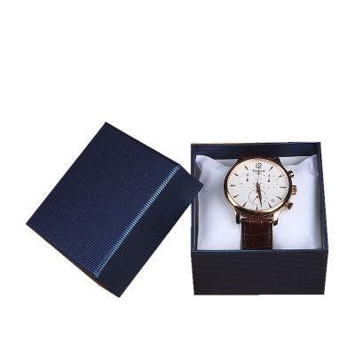 China Handmade Customize Logo Ffancy Paper Lid And Logo Base Black Jewelry Packaging Luxury Watch Box for sale