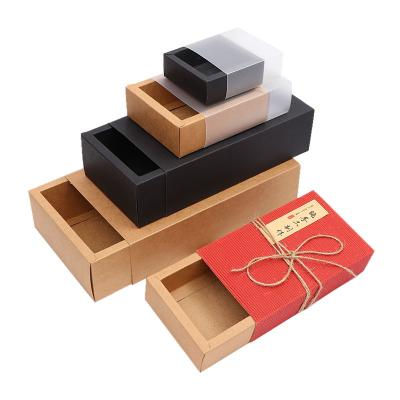 China Handmade Custom Design Recyclable Folding Kraft Drawer Packaging Gift Soap Box With Window for sale