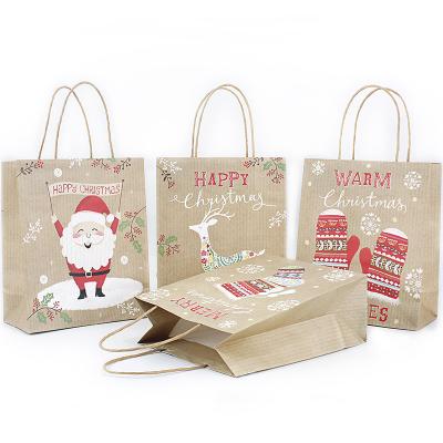 China Recycled Materials Christmas High Quality Craft Gift Handle Colored Paper Bag for sale