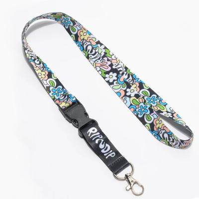 China Casual Factory  Customized Heat Transfer Sublimation Printed Full Color Satin Polyester Lanyard for sale