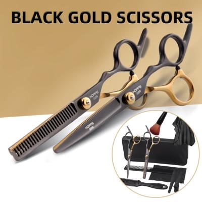 China Hair Cutting Scissors backGolden Hair Scissors Set Hair Barber Scissors Hair Shear Thinning Cutting Scissors Barber Hair Cutting Professional for sale