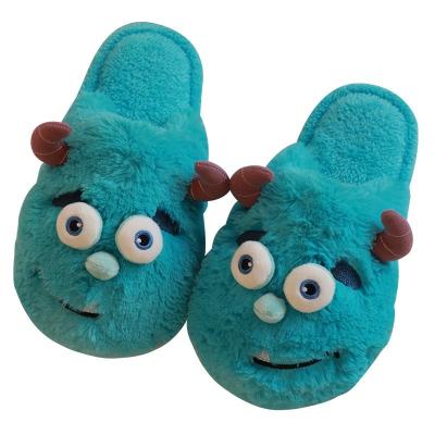 China Cushioning Kawaii Cotton Bedroom Wholesale Cute House Slippers For Indoor Couples Warm Slippers Monster Feet Slippers for sale