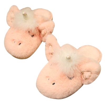 China Cushioning Popular Wholesale Woman Bedroom Fluffy Slippers For Couples Fashion Fur Plush Animal Cute Unicorn Slippers Indoor Slippers for sale