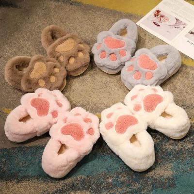 China 2022 New Design Kawaii Cotton Cat PA Bedroom Wholesale Cute Home Slippers Damping For Couples Warm Slippers for sale