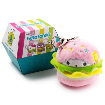 China Wholesale Kawai Sanrio Plush Toys For Weeding Gifts My Melody Hamburger Plush Toy Sanrio Plush Key Chain for sale