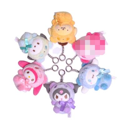 China New Design Cute Sanrio Pendants For Kids Gift Cute My Key Chain Melody Plush And Kuromi Plush Key Chain For Bag Pendants for sale