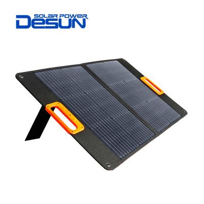 China Factory 60w Solar Folding Bag Usb Solar Panel Folding Portable Photovoltaic Module Solar Cell Positive Power Electroplate Smart 182mmx182mm for sale