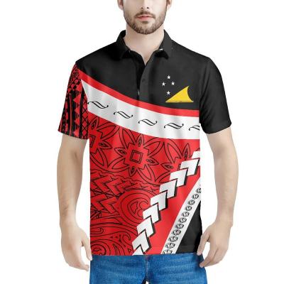 China Tokelao Flag Polo Shirts For Men Casual Summer Custom Clothing Plain Golf Blank Men's Polo Shirts Personalized Polo Shirts Black MCS0610-187 for sale