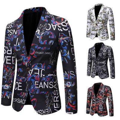 China Slim Fit Flower Men Coat Homme Blazer Casual Suit Jacket Blazer MS025 for sale