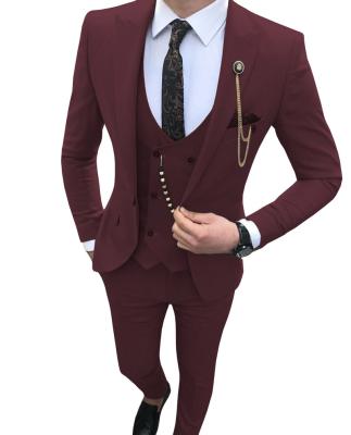 China Tailor Made 3 Pieces Mens Suits Slim Fit Suits Groom Tuxedos For Wedding Suits (blazer+pants+vest) MS021 for sale