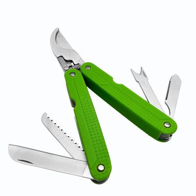 China Professional Multi Purpose Cutting Tree Graft Shears Large Multi Function Grape Pruning Scissors With Knife Gardening Tools Scissors for sale