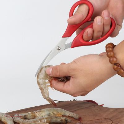 China Viable Multifunctional Shrimp Deveiner Tool Seafood Scissors for Prawn Lobster Kitchen Stainless Steel Seafood Cleaner Scissors for sale