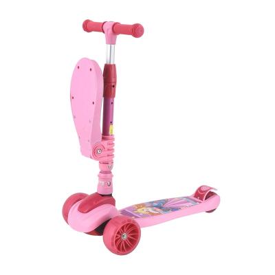 China Child 3 Wheel Cartoon Scooter Kids Girls Girls Kick Folding Foot Sliding Scooter With Foot Brake for sale