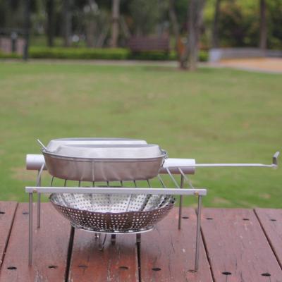 China Outdoor Camping Easily Assembled Stainless Round Tube Folding Portable BBQ Grill for sale