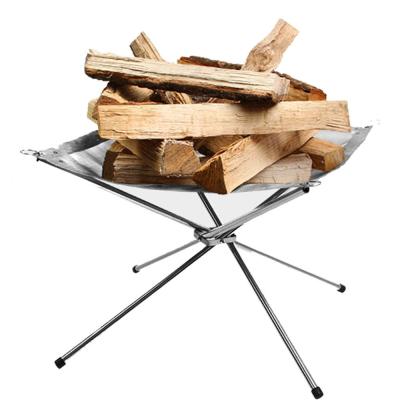 China Folding Outdoor Camping Adjustable Hand Height Wood Charcoal Rack Barbecue Rack Fire Warmer Stand for sale