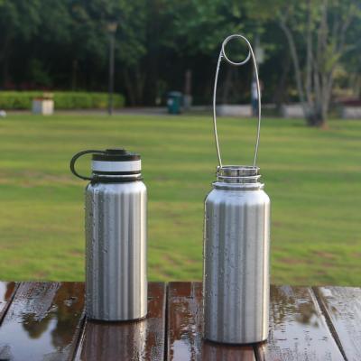 China Amazon Selling Stainless Steel 750ML Water Cup And 1000ML Sustainable Hot Water Bottle With Mouth Spreader Hanger for sale