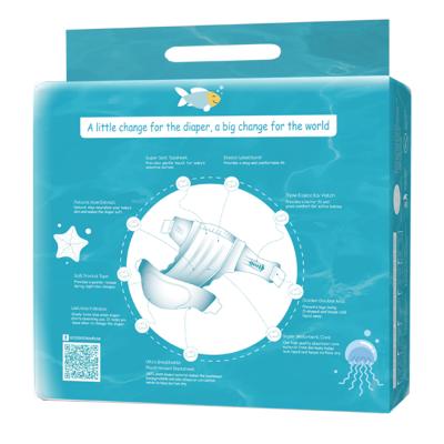 China BOOM S Size 420ml Absorbency Liner ECO Bamboo Organic Disposable Baby Diaper Compostable Eco Friendly Diapers for sale