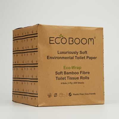 China Eco-Friendly Wholesale Bamboo Eco-Friendly Standard Fiber Roll Virgin Pulp Toilet Paper Tissue for sale