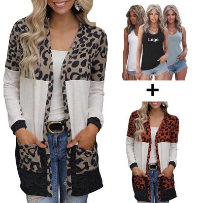 China Anti-wrinkle 2021 Autumn Winter Wholesale Women Casual Leopard Camouflage Snake Print Long Oversized Knitted Cardigan for sale