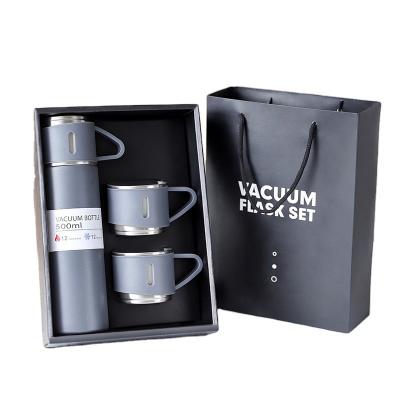 China Travel PORTABLE Custom Logo Coffee Tea 304 Stainless Steel Vacuum Flask Set Gift Box Vacuum Outdoor Mug for sale