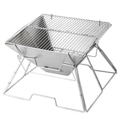 China Small Custom High Quality Polishing Easily Cleaned Outdoor Folding Stainless Steel Grill for sale