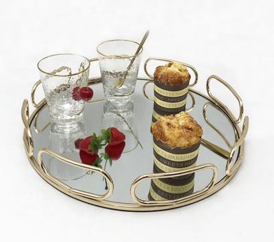 China Eco-friendly Multifunctional Decorative Style Serving Tray Drink Tray Cake Dessert Tray For Wedding Party Desk Organizer for sale