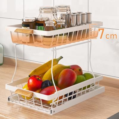 China 2 Tier Stainless Steel Dish Dryer Cabinet Metal Kitchen Storage Sustainable Dish Rack for sale