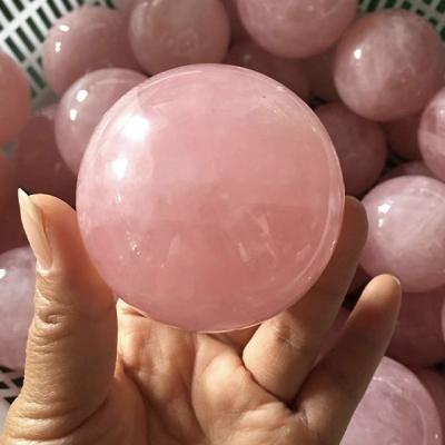 China Wholesale Natural Crystal Crafts Polished Rose Quartz Cut Ball From Europe Crystal Sphere Ball Healing Gemstone For Decoration for sale