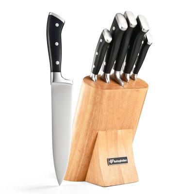 China High Quality Disposable Knife Set Stainless Steel 6 Piece Kitchen Knives With Wooden Block for sale