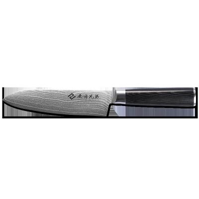 China Amazon Success VG-10 Damascus Steel Disposable Kitchen Santoku Knife With Micarta Handle for sale