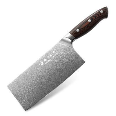 China Cleaver Disposable Knife VG10 High Damascus Steel Damascus Grain Handle Professional Super Comfortable Ergonomic Wooden Carbon Steel for sale