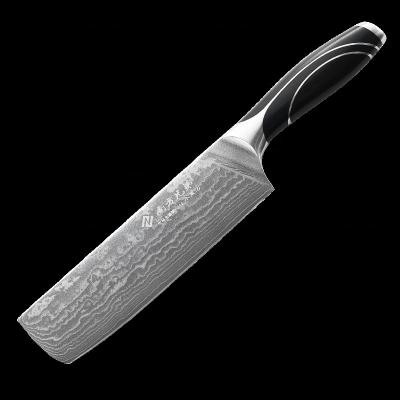 China 8 Inch Kitchen Damascus VG-10 Disposable Chef Knife, Japanese Nakiri Knife With Non Slip Pakka Handle for sale