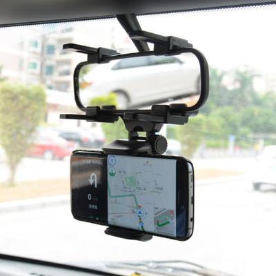 China Rearview Adjustable Clamp Thickness: 18-50mm; 2019 Universal Car Accessories Smartphone Holder Rear View Mirror Mobile Phone Holder For Car for sale