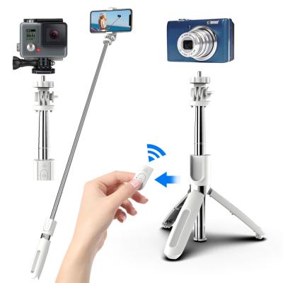 China New Design Selfie Stick Remote Control Tripod 3 IN 1 360 Degree Sufficiency Mobile Phone Flexible Selfie Stick Mini Handheld Telescopic Tripod for sale