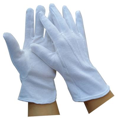 China Industry Cotton Hand Gloves 100% White PVC Dots White Cotton Gloves for sale