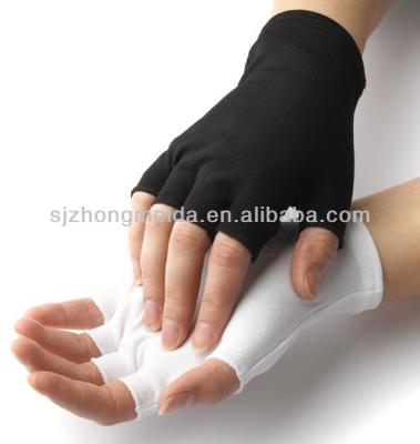 China Relieve Breathable Elastic Stylish Cotton Work Gloves Half Fingers Making Machine Parade Gloves White Cotton Hand Glove for sale