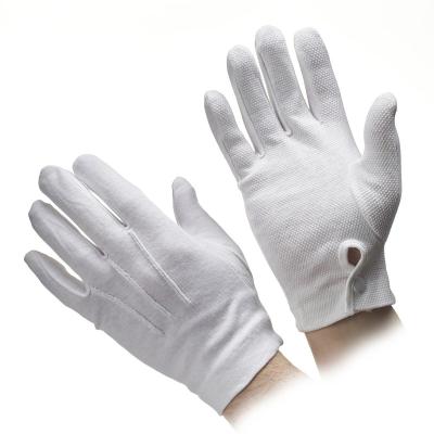 China Masonic Parade Uniform 100% Cotton Gloves With Grip Dots White for sale