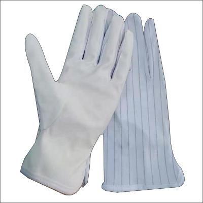 China Clean Room Conductive White Industrial Polyester ESD Tape Gloves ESC Wire Lint Free ESD PU Coated Gloves For Industrial for sale