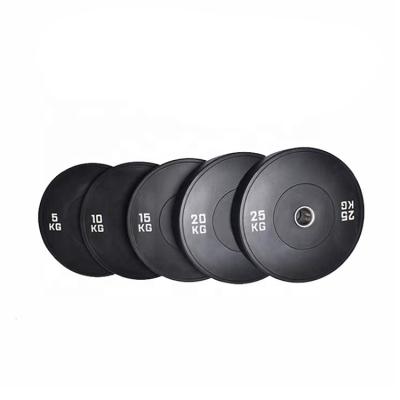 China Universal Black Rubber Weight Plates For Weight Lifting Exercise With Custom Logo for sale