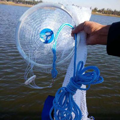 China Low Price Saltwater Fishing Cast Net with Aluminum Frisbee for Bait Trap Fish Throw Net Te koop