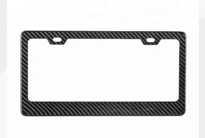 China Automotive Carbon Fiber Products 3K Twill Carbon Fiber Car License Plate Frame US Standard for sale