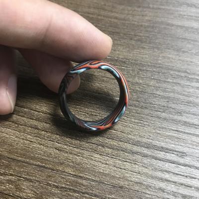 China Der Kohlenstoff-Faser-Ring Rainbow Matte Finish Customized-Größe der Mann-Frauen zu verkaufen