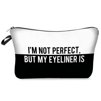 China Normcore/amazon wholesale cosmetic travel minimalist custom logo print small make up bag makeup base bag new arrivals cosmetic ailu for sale