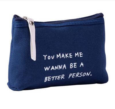 China Fashion Letter Pouches Fashion Lady Zipper Polyester Canvas Makeup Cosmetic Bags In Cosmetic Bags&case Ailu New Arrivals For Women for sale