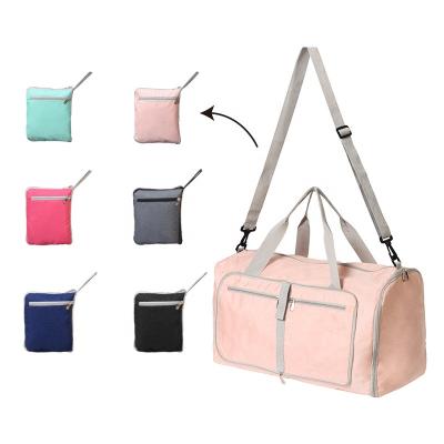 China Nylon Duffle Bags Women's Custom Folded Fitness GYM/Travel/Outdoor Logo Gym Bag With Shoe Compartment Duffle for sale