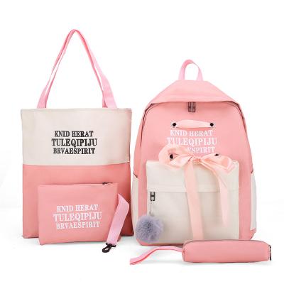 China New Canvas Anti-theft Handbag Women Girls Support Backpack School Shoulder Cross - Body Bag Rucksack School Bag Set School Bags for sale