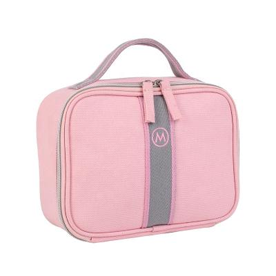 China Pink Custom Made Women's Canvas Makeup Bags Factory Travel Promotional Giveaways Cotton Cosmetics Bag Manufacturing for sale