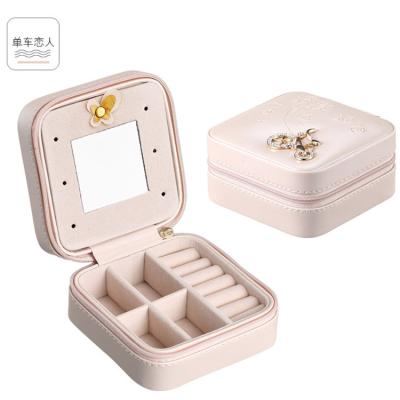 China New Product PVC Leather Wholesale Pink Black Velet Leather Amazone Jewelry Storage Boxes Luxury Packaging Jewelry Box for sale