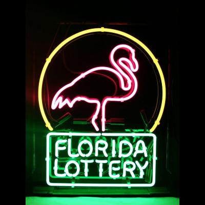 China Florida Lottery Traditional Real Glass Neon Sign with Box NEO-EP02 for sale