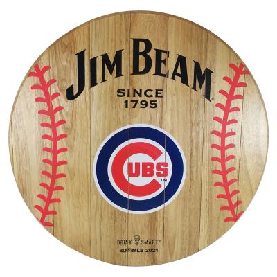 China Jim Beam Barrel Head Wood Sign 406 for sale